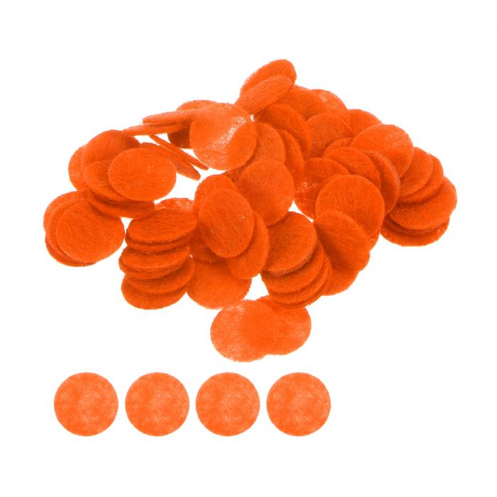 uxcell 丸型フェルトサークル 10 mmクラフトフェルトパッド 不織布パッド DIYソーイングハンドクラフトカットプロジェクトクラフト仕上げ用 オレンジ 100個入り
