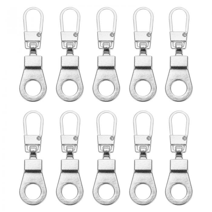 PATIKIL ジッパープル交換用 10個入り 取り外し可能な金属ジッパータブ修理キット 衣類 財布 スーツケ..