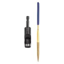 uxcell 革穴パンチツール 45#鋼 1/4六角シャンクドリルビット 電動中空パンチセット 140 mm半丸やすり付き レザークラフト ベルト生地 PVC ...