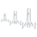 uxcell イーゼルプレートホルダー 3個入り 109mm 160mm 254mm プラスチック 折り畳み式ディスプレイフレーム クリア フォトフレーム装飾用