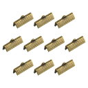 uxcell リボンクリンプクランプエンド 20 mm ブックマークピンチコードエンドクラスプ DIYクラフトメイキング用 ブロンズトーン 160個