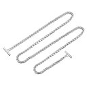 uxcell アイアンフラットチェーンストラップ 1300 mm ハンドバッグ チェーンアクセサリー 財布チェーンストラップ トグルクラスプ付き ショルダーバッ...