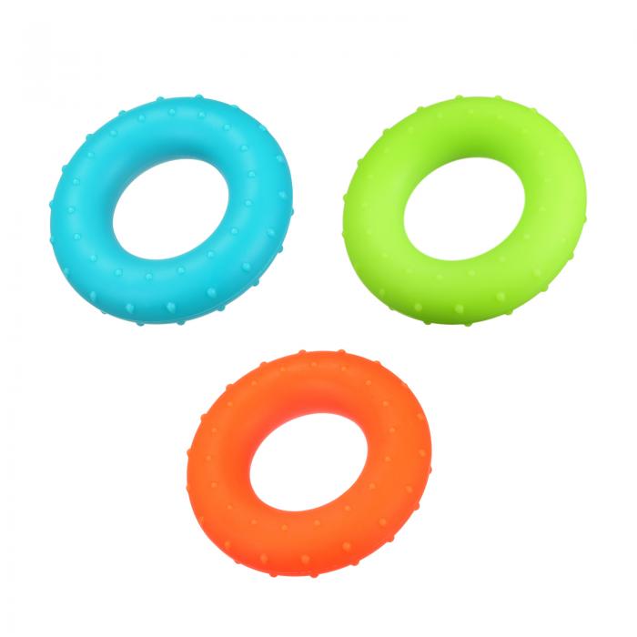 uxcell ハンドグリップ強化器 シリコン製 スクイーザグリッパー 筋力トレーニング器具用 握力強化前腕リング 3レベル: 30/40/50Lbsレジスタンスハンド 1個