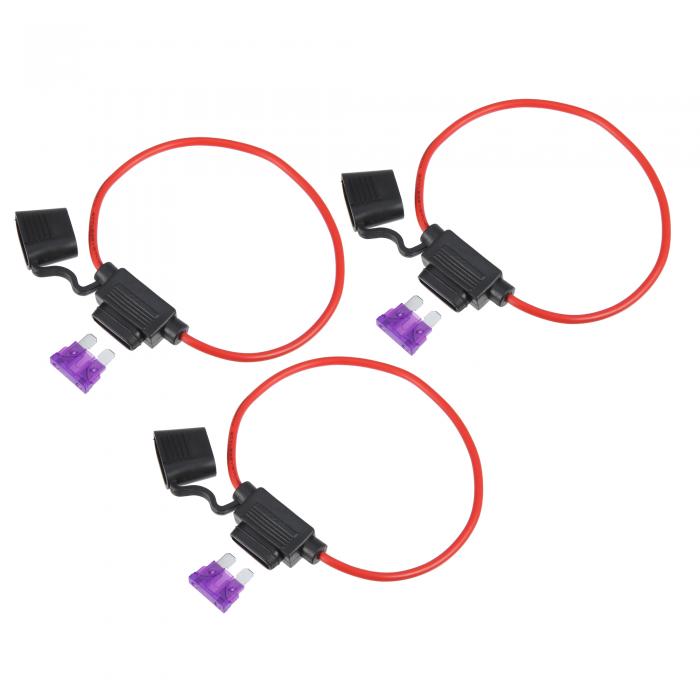 uxcell インラインヒューズホルダー 35Aヒューズ付き DC 32V 14ゲージ 車のインライン ATC ブレードスタイル 3セット