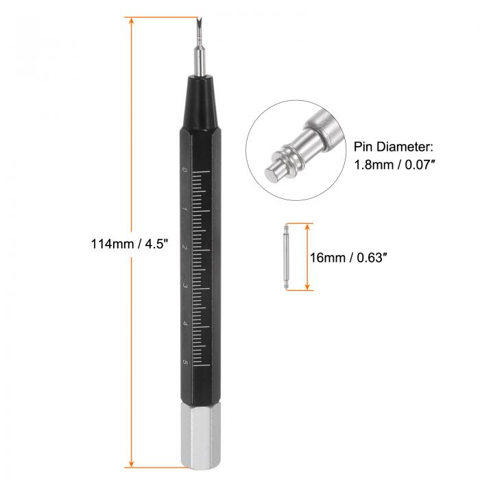 uxcell 腕時計バンドピン スプリングリンクピン ピン除去 ばね棒ツール ステンレススチール製時計ストラップ付き 時計バンドの修理用 114 mm時計バンド 交換工具 16 mm x 1.8 mm 20個