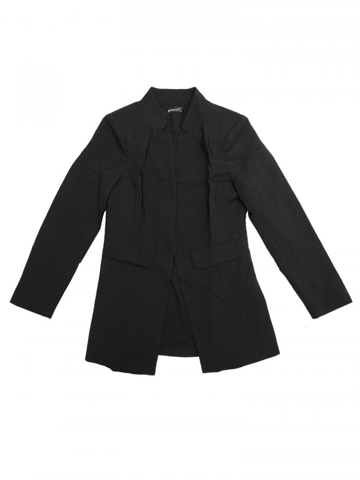 Allegra K レディース ビジネス カジュアル ブレザー 長袖 スーツジャケット ブラック M