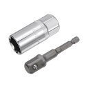 uxcell 21mm スパークプラグソケットセット 六角シャンクパワードリルアダプター付 13 mmドライブ 6ポイント ディープ薄型