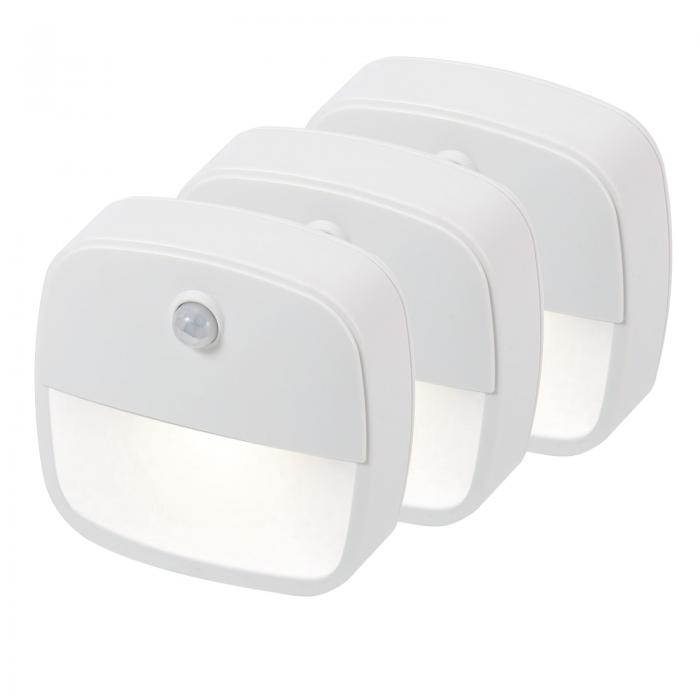 PATIKIL スマートモーションセンサー付き 屋内階段ライト キッチン ベッドルーム クローゼット用 3個 バッテリー式カウンターライティング コールドライト