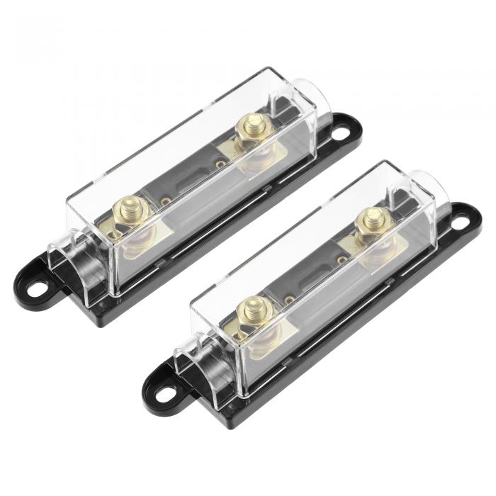 X AUTOHAUX 125A ヒューズ インラインホルダ付き 電気的保護 可溶 カーオーディオ ビデオ ステレオ用 ブラック 2個