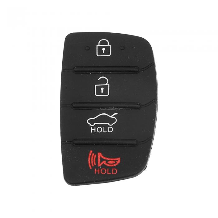 uxcell 車用リモコンフォブケースカバー ラバーパッド挿入キーパッド 交換 4つのボタン Hyundaiに対応