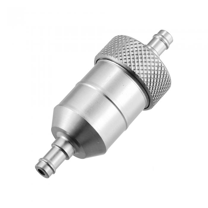 X AUTOHAUX オイル燃料フィルタークリーナー アルミニウム合金 オートバイのガソリン 8mm 8mm直径ホース シルバートーン