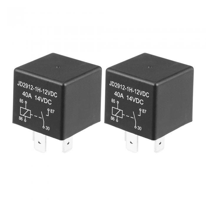 uxcell 車のリレー 4ピン 12V 40A SPSTモデル JD2912-1H-12VDC 40A 14VDC 自動車用リレースイッチ 3.7x2.7x2.7 cm 2個