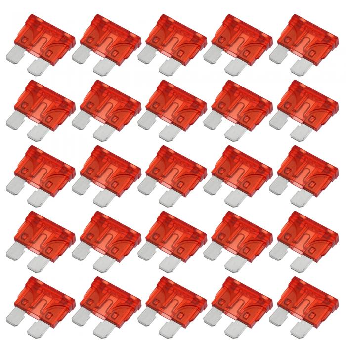 uxcell ブレードスタイルヒューズ 10A ミニサイズブレードスタイルヒューズ 交換 自動車 車 ボート トラック SUV RV オートバイ用 レッド 25個