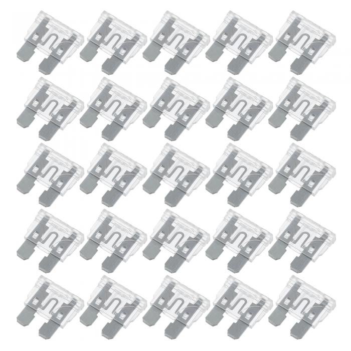 uxcell ブレードスタイルヒューズ 25A ミニサイズブレードスタイルヒューズ 交換 自動車 車 ボート トラック SUV RV オートバイ用 シルバートーン 25個