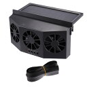 X AUTOHAUX 車の排気ファン 太陽光発電 自動ラジエーターファン 省エネ 通気口ラジエーター 空気清浄機 1.5W ABS 1個 黒