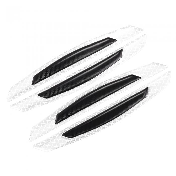 uxcell 3D反射ストライプステッカー 高輝度 夜間視認性反射デカール ユニバーサル 車のフェンダーバンパーフード警告用 ホワイト 4個