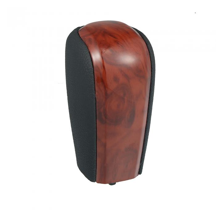 uxcell 車の自動ギアスティックシフトノブ 人口皮革 木地 レッドブラウンショート Toy otaに対応 Land ..