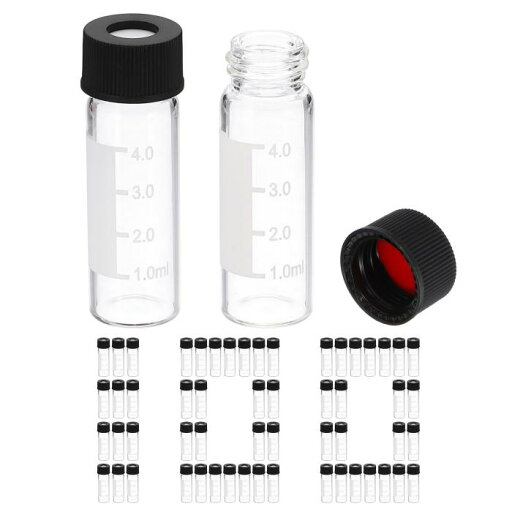 PATIKIL 4mlオートサンプラーバイアル 100個パック HPLC/GCバイアル 9-425ラボクリアバイアル サンプルバイアル スクリューキャップ ラボ用書き込みパッチ付き PTFE & シリコンセプタ付き LCスタンパー用 PATIKIL 4mlオートサンプラーバイアル 100個パック HPLC/GCバイアル 9-425ラボクリアバイアル サンプルバイアル スクリューキャップ ラボ用書き込みパッチ付き PTFE & シリコンセプタ付き LCスタンパー用