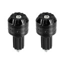 uxcell ハンドルバーエンド キャッププラグバーエンド アルミニウム合金 オートバイ用 ユニバーサル 18mm ブラック 1ペア