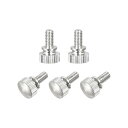 uxcell ローレットつまみねじ 真鍮ショルダーボルト グリップノブの留め具 ニッケルメッキ M4x8mm 5個
