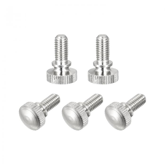 uxcell ローレットつまみねじ 真鍮ショルダーボルト グリップノブの留め具 ニッケルメッキ M5x10mm 5個