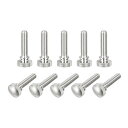 uxcell ローレットつまみねじ 真鍮ショルダーボルト グリップノブの留め具 ニッケルメッキ M5x20mm 10個