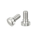 uxcell ローレットつまみねじ 真鍮ショルダーボルト グリップノブの留め具 ニッケルメッキ M6x10mm 2個