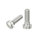 uxcell ローレットつまみねじ 真鍮ショルダーボルト グリップノブの留め具 ニッケルメッキ M6x16mm 2個