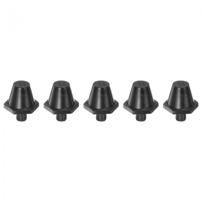 uxcell トラックスタッド 11 mm アルミニウム 軽量 交換用スタッド ソフトターフサッカーフィールドトラックシューズ用 ブラック 5個入り