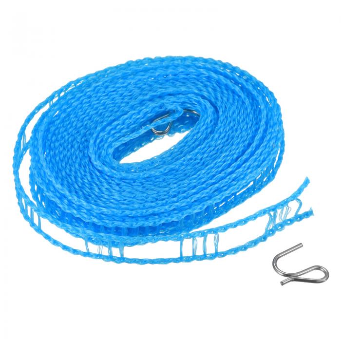 uxcell ポータブル物干し 5 M ナイロン 防風 ノンスリップ洗濯ラインロープ コートヤード アウトドア 旅行 キャンプ 洗濯物乾燥用 ブルー