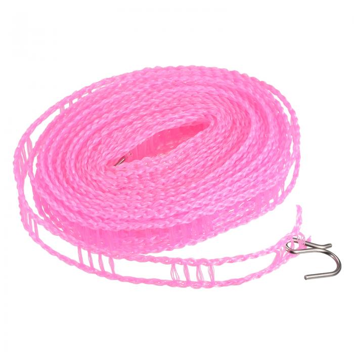 uxcell ポータブル物干し 5 M ナイロン 防風 ノンスリップ洗濯ラインロープ コートヤード アウトドア 旅行 キャンプ 洗濯物乾燥用 ピンク