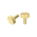 uxcell ローレットサムスクリュー つまみねじ 真鍮ボルト フラット ファスナー PC電子機械用 M3x8mm 2本入り