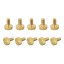 uxcell ローレットつまみねじ 真鍮 M5x10 mm フラットグリップボルトノブファスナー 電子機械用 10個