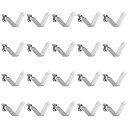 uxcell カヤックパドル用テントバークリップ スナップボタンクリップ V形スプリングクリップ シングルボタン キャンプ用 中空 65Mnばね鋼 シルバー 39mm x 7.2mm 20個入り