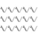 uxcell カヤックパドル用テントバークリップ スナップボタンクリップ V形スプリングクリップ シングルボタン キャンプ用 中空 65Mnばね鋼 シルバー 42mm x 7.66mm 15個入り(4)