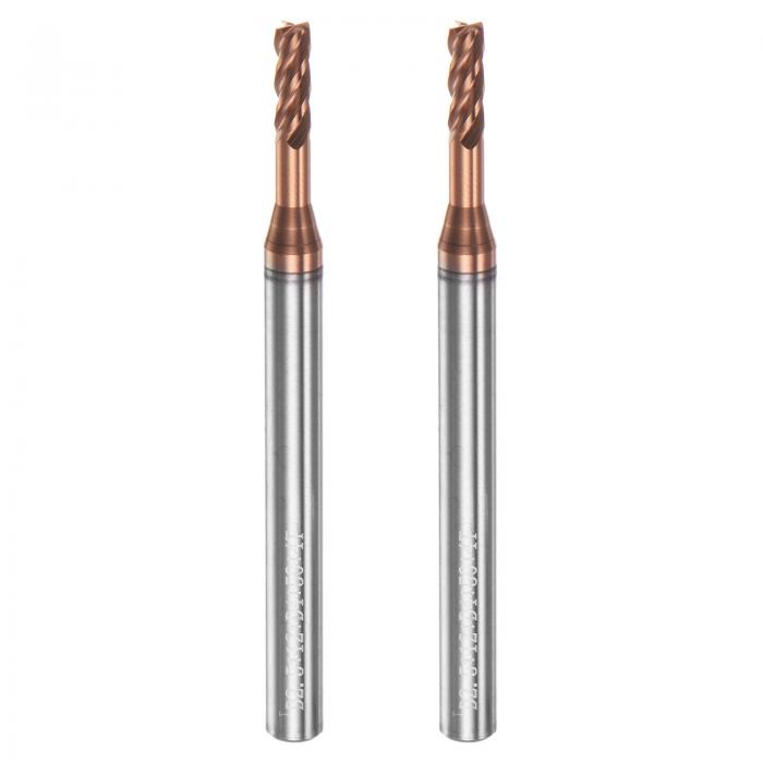 uxcell ミ ルカッター スクエアエンドミル フライスカッター AlTiSinコート 超硬ソリッド 4フルート ステンレス鋼焼き入れ鋼切削用 4mmシャンク...