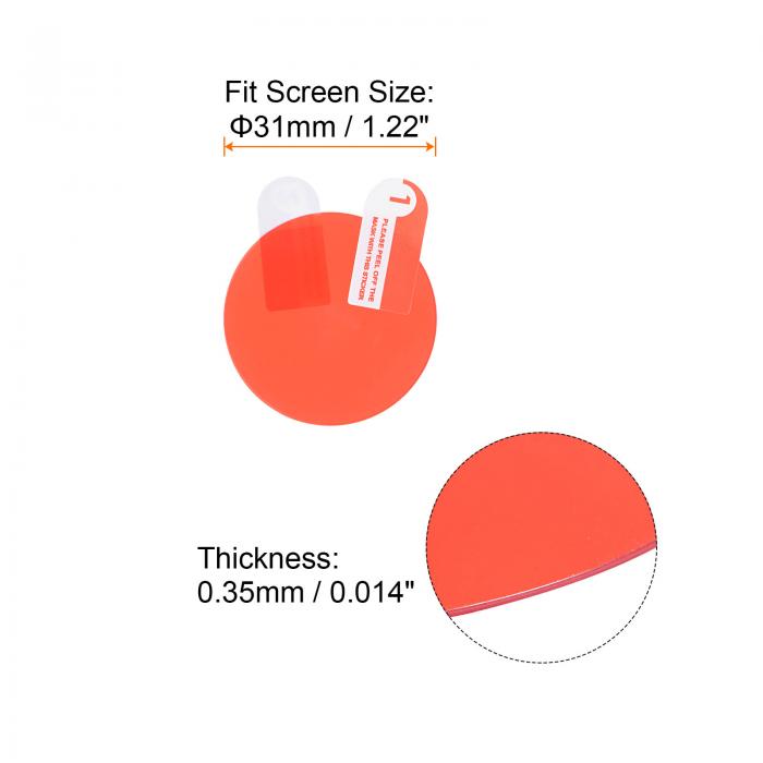 uxcell 腕時計スクリーンプロテクタ 31mm直径 0.35mm厚さ 円形 ソフト ガラス繊維 気泡防止 スマートウォッチ ガラス スクリーン 保護フィルム クリア 5個入り 3