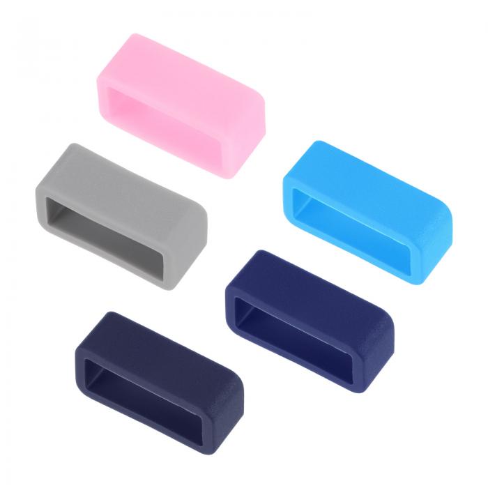 uxcell 時計バンドストラップ ゴム製 交換用ファスナーループ シリコンウォッチホルダーキーパー 16 mm幅時計バンド用 5カラー 20個