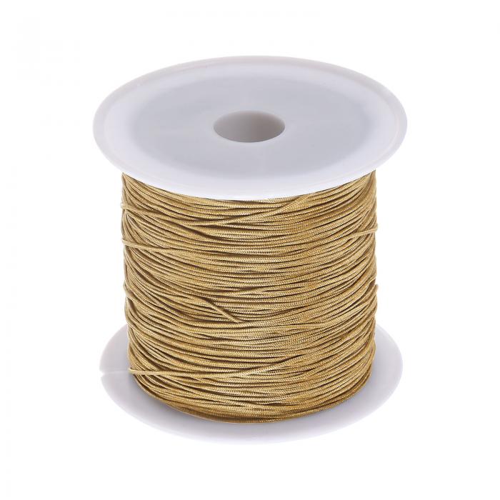 uxcell 1巻 ナイロン ビーズ糸 結び紐 0.6mm 50ヤード 編組 ナイロン製のクラフト サテン紐 ブレスレッ..