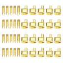 uxcell ジッパー修理キット #10 リテーナーボックス 挿入ピン 金属 ラッチスライダー バッグ コートのオープンエンドジッパー交換用 ゴールドトーン 20セット