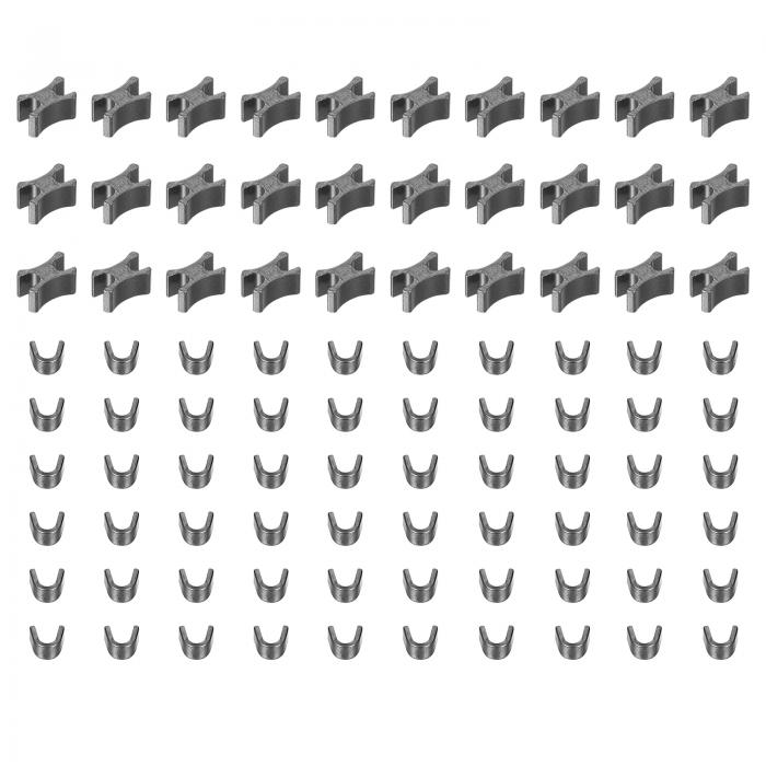 uxcell ジッパースライダー保持器 #5 上ストッパー 下ストッパー バッグ コート ジャケットのクローズドエンドジッパー交換用 メタリックブラック 30セ...