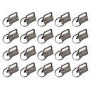 uxcell キーフォブ金具 キーホルダー キーリングクリップ キーチェーンリング付き バッグウエビング用 ダークニッケル 26mm 20個入り