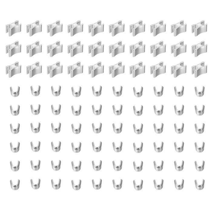 uxcell ジッパースライダー保持器 #5 上ストッパー 下ストッパー バッグ コート ジャケットのクローズドエンドジッパー交換用 シルバートーン 30セット