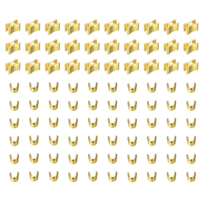 uxcell ジッパースライダー保持器 #8 上ストッパー 下ストッパー バッグ コート ジャケットのクローズドエンドジッパー交換用 ゴールドトーン 30セット