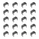 uxcell ジッパー止め #5 上ストッパー 下ストッパー バッグ コート ジャケットのジッパーレスキュー修理用 メタリックブラック 20個