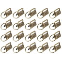 uxcell キーフォブ金具 キーホルダー キーリングクリップ キーチェーンリング付き バッグウエビング用 ダークブロンズ 26mm 20個入り