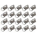 uxcell キーフォブ金具 キーホルダー キーリングクリップ キーチェーンリング付き バッグウエビング用 ダークニッケル 26mm 40個入り