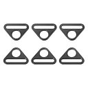uxcell 三角バックル調整 調整三角形 バー付き 回転クリップ Dディーリングバックル 20mm マットブラック 6個