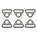 uxcell 三角バックル調整 調整三角形 バー付き 回転クリップ Dディーリングバックル 25mm ダークグレー 6個