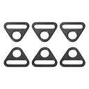 uxcell 三角バックル調整 調整三角形 バー付き 回転クリップ Dディーリングバックル 25mm マットブラック 6個